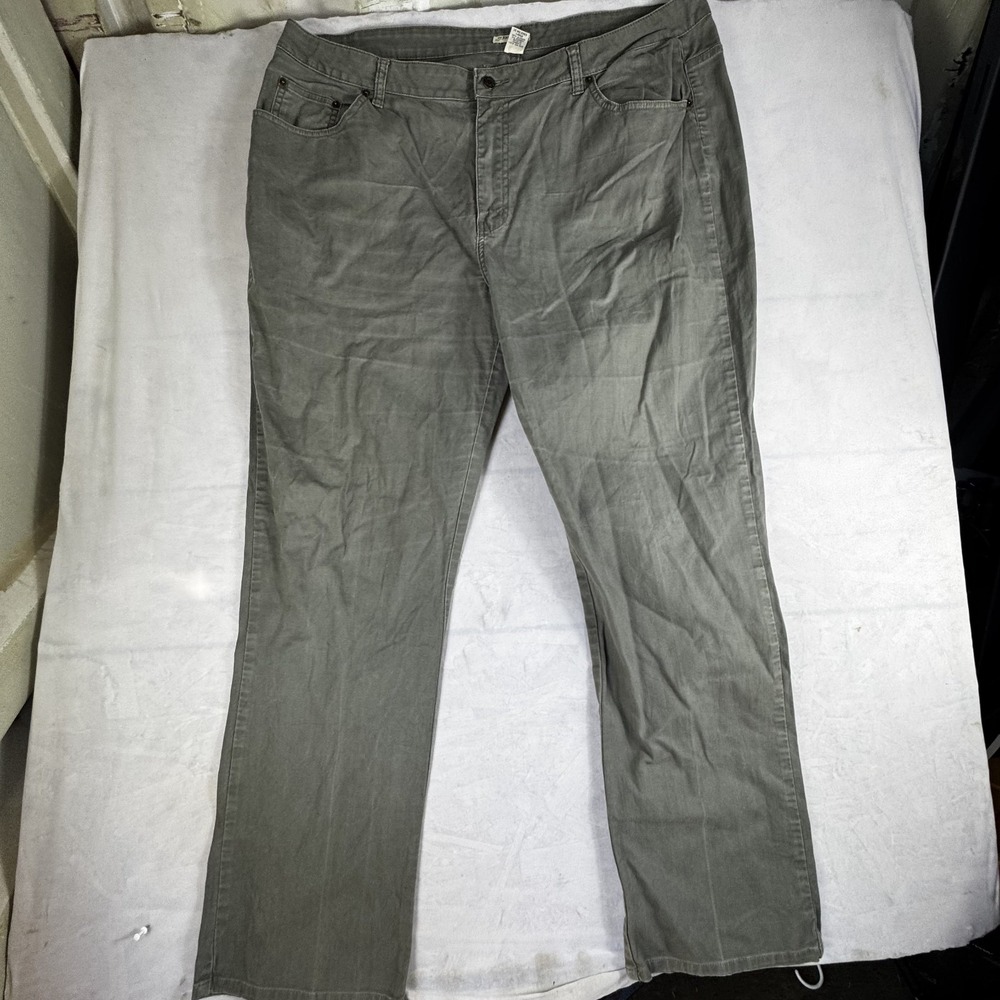 St. John's Bay Womens Straight Leg Jeans Green‎ Denim Stretch Classic Fit 20WT